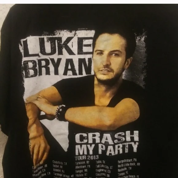🐮 🐄 Vintage Luke Bryan Short Sleeve Concert T-Shirt 2013 - Picture 4 of 4
